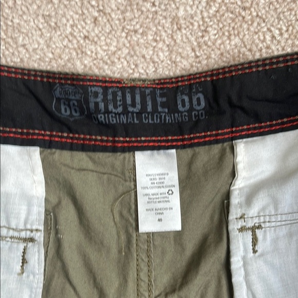 Route 66 Green Cargo Shorts with Belt - Picture 3 of 4
